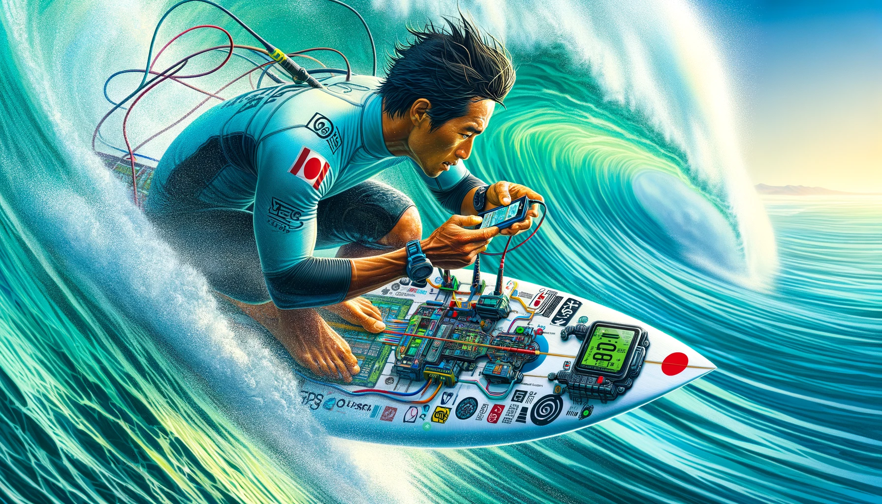 Japanese Surfers Ride the Waves of Efficiency: Now with GPS-Enabled Surfboards!